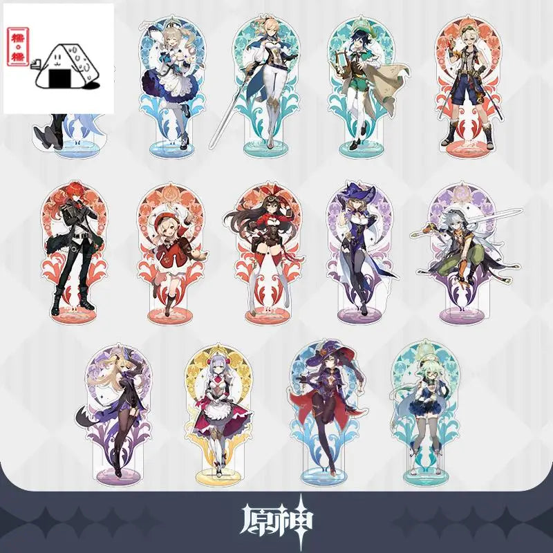 Game Genshin Impact Mondstadt Theme Official Authentic Jean Lisa Acrylic Figure Stand Model Plate Desk Decor Toy  Xmas Gifts