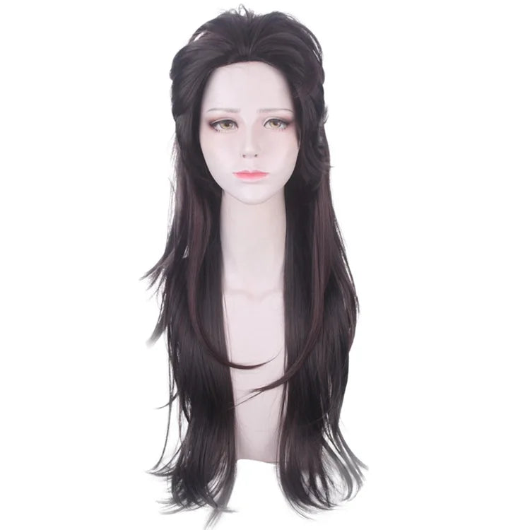 Anime 70CM Kamado Tanjiro Cosplay Sexual Turn Gradual Red Brown Turn Upturned Long Hair Role