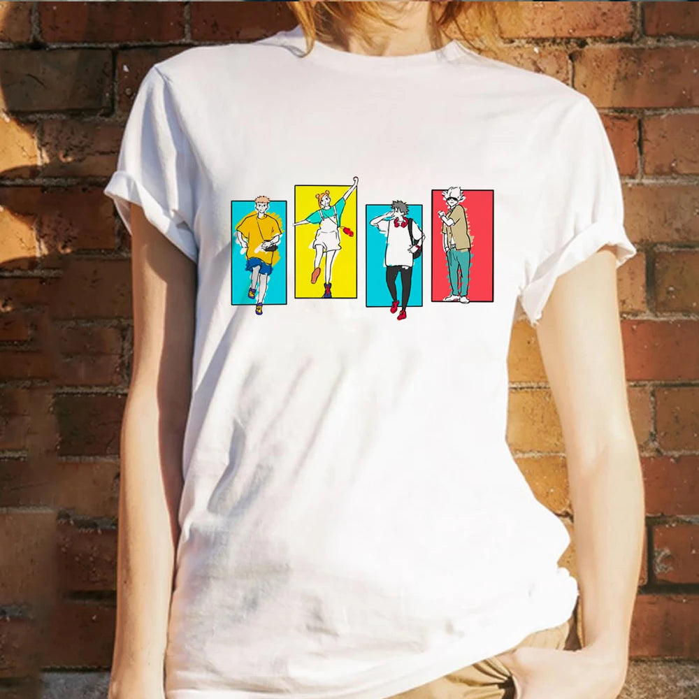 Funny Anime Characters Friends T Shirt Manga Japanese Anime Aesthetic Cotton Tees