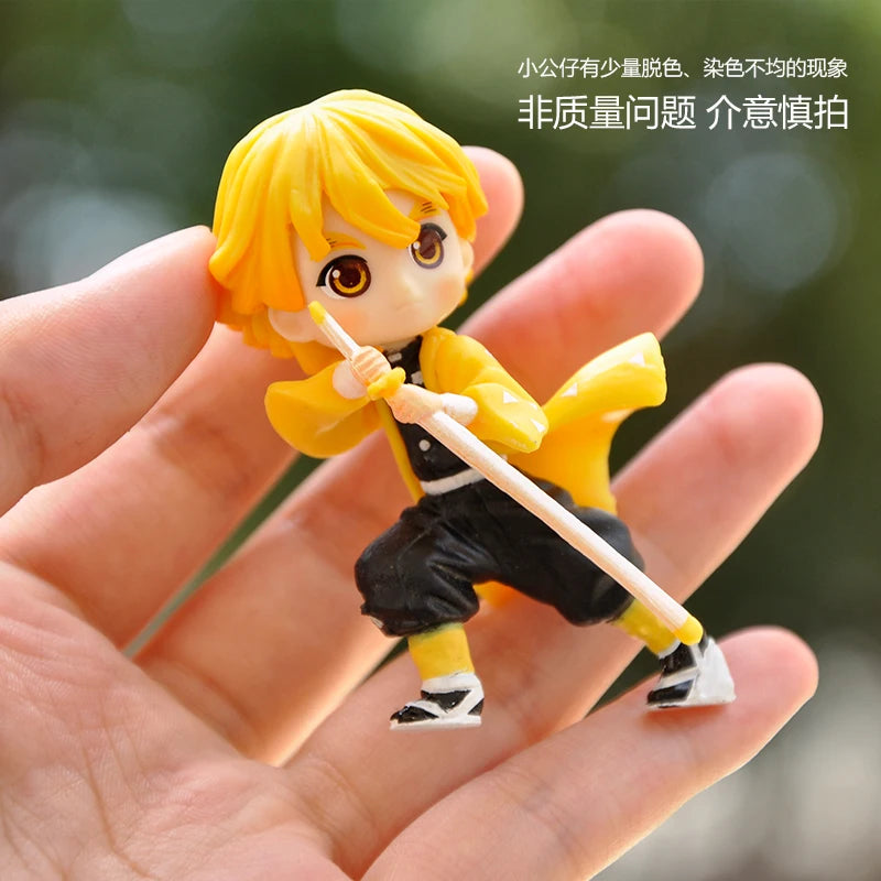 Anime 6pcs Demon Slayer Figure 7cm Kimetsu No Yaiba Figure Q Posket Kamado Tanjirou Kamado Nezuko Agatsuma Figure Toys