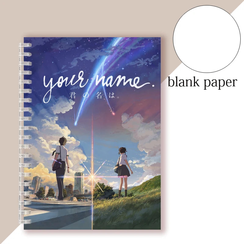 Anime Your Name 2 Movie Manga Spiral Ring Notebook Poster Andrew Kimi No Na Wa Prints Love Silk Writing Pad Note Book Journal