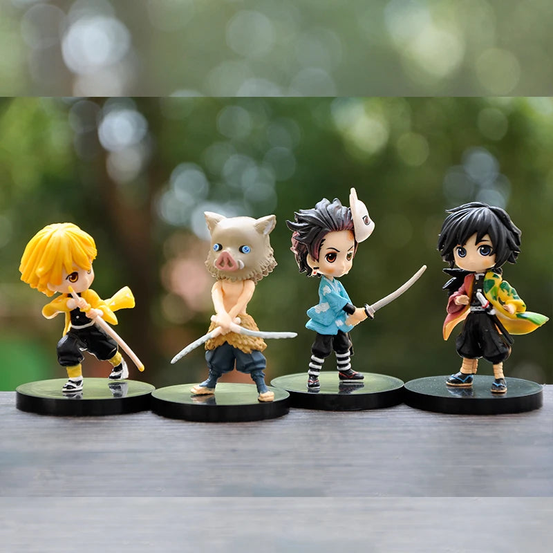 Anime 6pcs Demon Slayer Figure 7cm Kimetsu No Yaiba Figure Q Posket Kamado Tanjirou Kamado Nezuko Agatsuma Figure Toys
