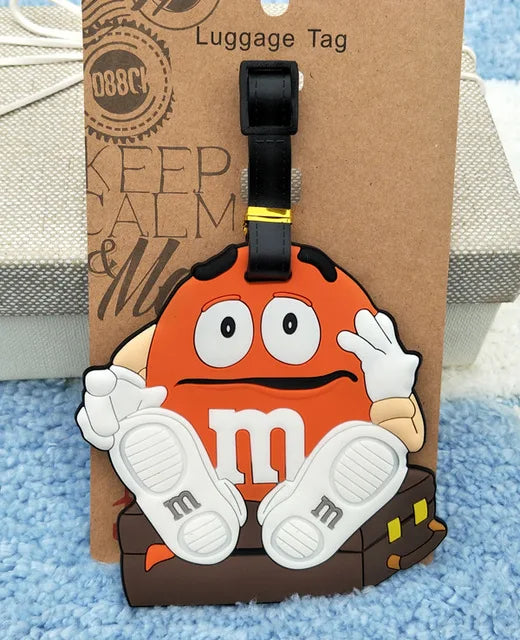 Chocolate Bean Luggage Tag PVC Pendants Portable Travel Label Suitcase ID Address Holder tags anime new Unisex Tags