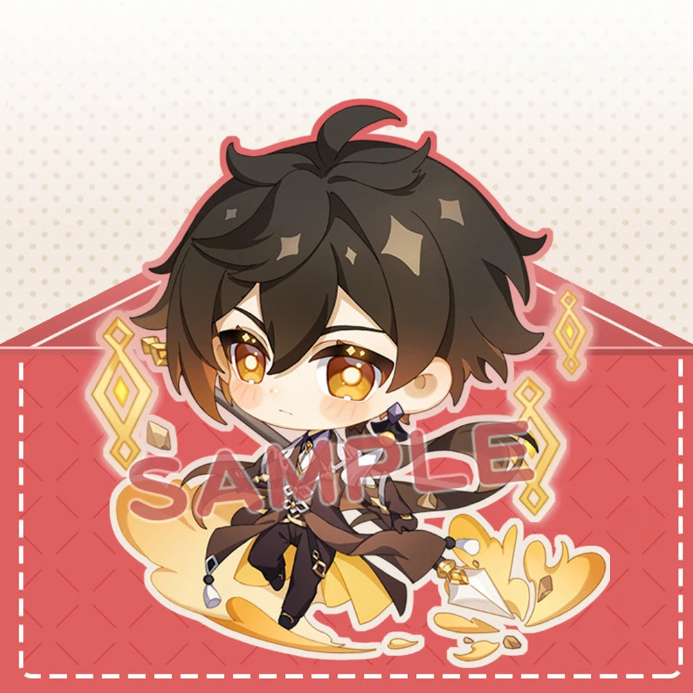 Anime Impact Cosplay Chibi Hutao Xiao Ganyu Keychain Venti Albedo Cute Character Car Pendant Fans Collection Props