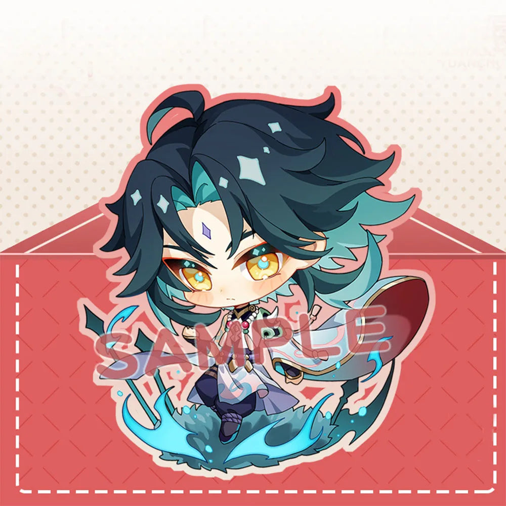 Anime Impact Cosplay Chibi Hutao Xiao Ganyu Keychain Venti Albedo Cute Character Car Pendant Fans Collection Props