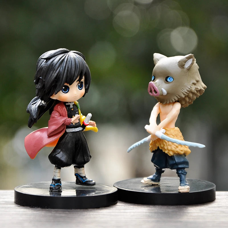 Anime 6pcs Demon Slayer Figure 7cm Kimetsu No Yaiba Figure Q Posket Kamado Tanjirou Kamado Nezuko Agatsuma Figure Toys