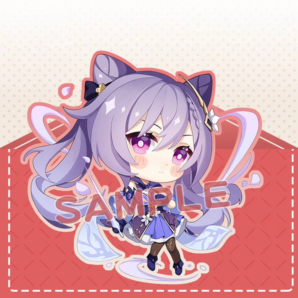 Anime Impact Cosplay Chibi Hutao Xiao Ganyu Keychain Venti Albedo Cute Character Car Pendant Fans Collection Props