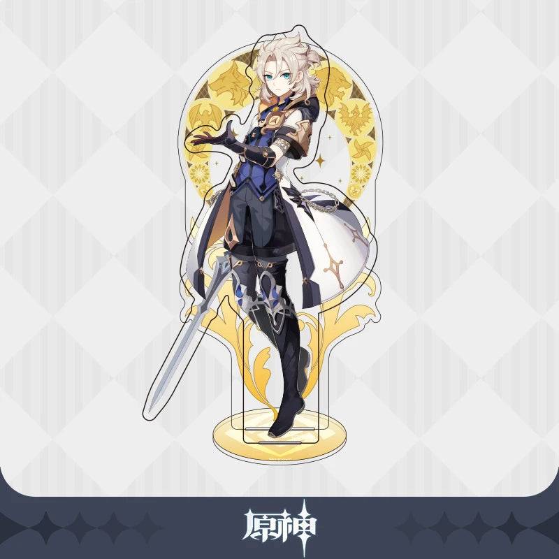 Game Genshin Impact Mondstadt Theme Official Authentic Jean Lisa Acrylic Figure Stand Model Plate Desk Decor Toy  Xmas Gifts