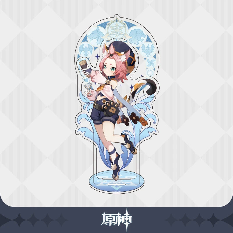 Game Genshin Impact Mondstadt Theme Official Authentic Jean Lisa Acrylic Figure Stand Model Plate Desk Decor Toy  Xmas Gifts