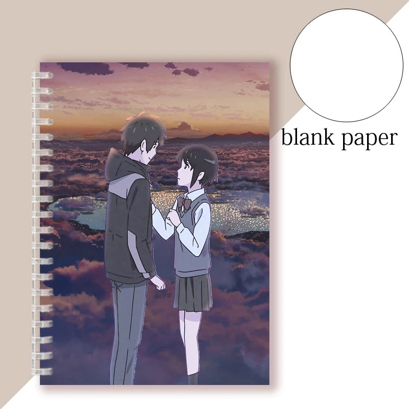 Anime Your Name 2 Movie Manga Spiral Ring Notebook Poster Andrew Kimi No Na Wa Prints Love Silk Writing Pad Note Book Journal