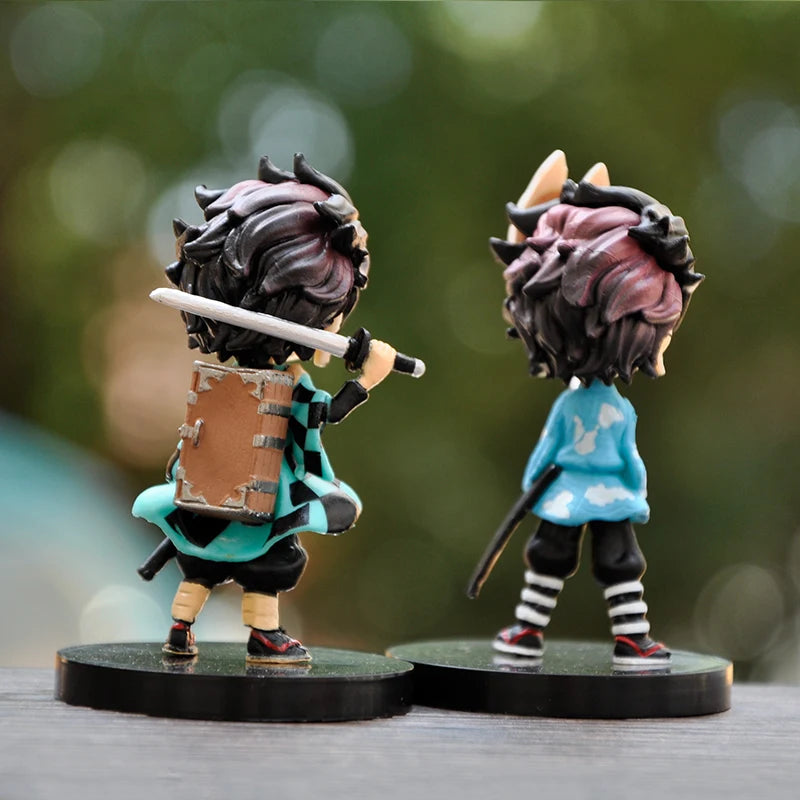 Anime 6pcs Demon Slayer Figure 7cm Kimetsu No Yaiba Figure Q Posket Kamado Tanjirou Kamado Nezuko Agatsuma Figure Toys