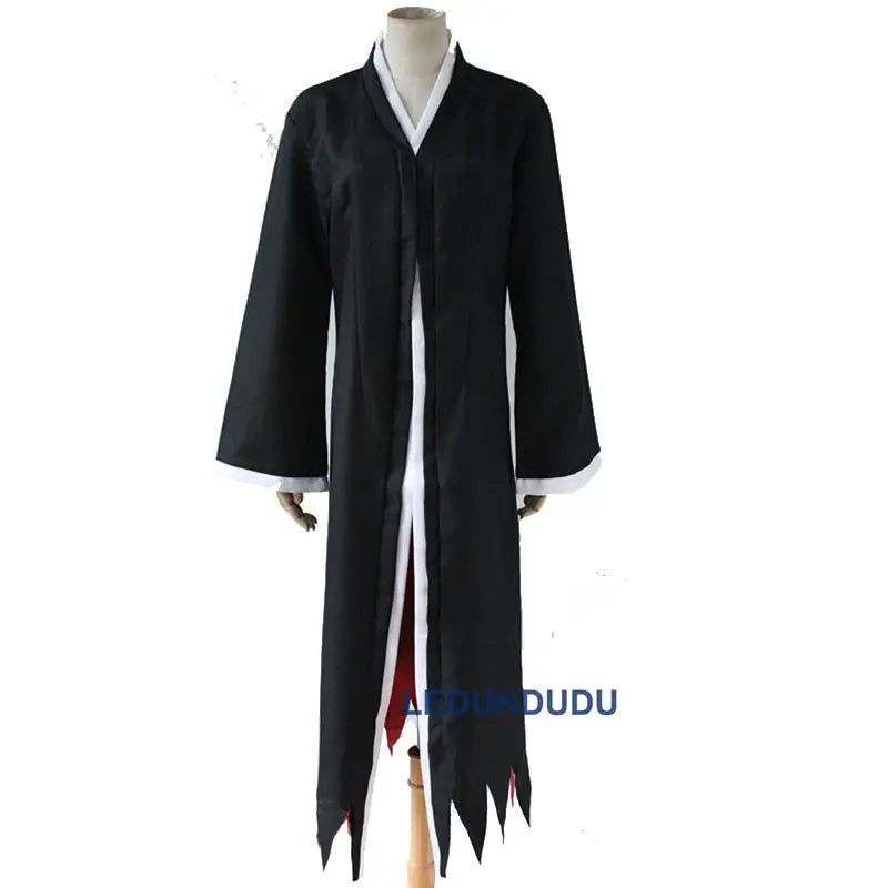 Anime Kurosaki Ichigo Bankai Cloak Black White Robes Pants Uniforms Cosplay Costumes for Halloween Carnival Party