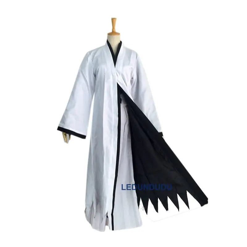 Anime Kurosaki Ichigo Bankai Cloak Black White Robes Pants Uniforms Cosplay Costumes for Halloween Carnival Party