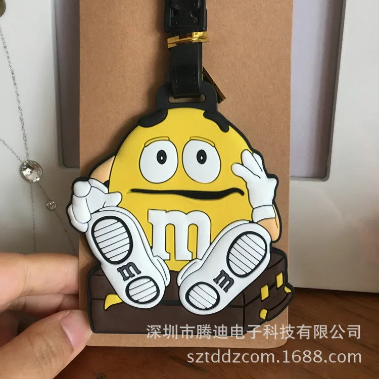 Chocolate Bean Luggage Tag PVC Pendants Portable Travel Label Suitcase ID Address Holder tags anime new Unisex Tags