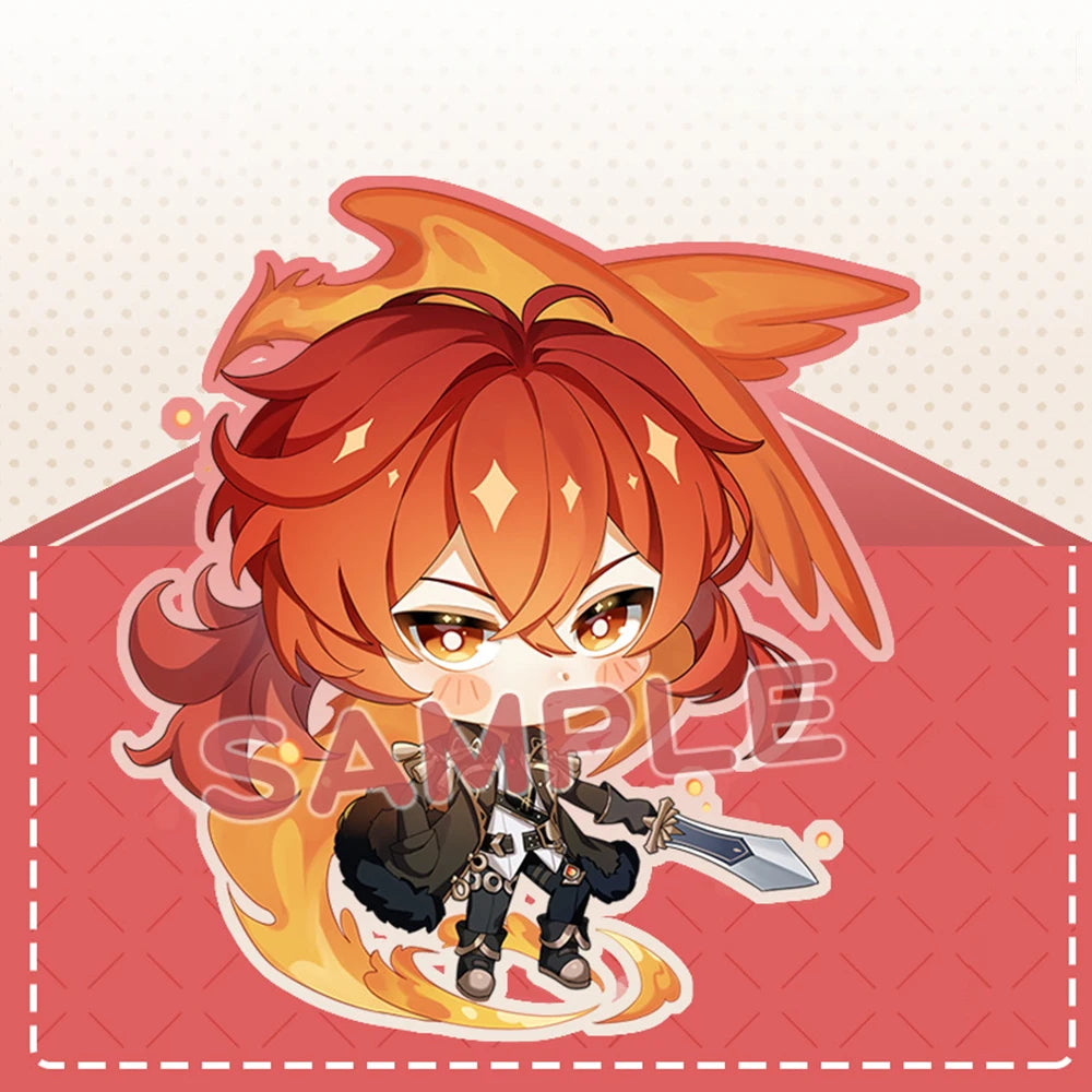 Anime Impact Cosplay Chibi Hutao Xiao Ganyu Keychain Venti Albedo Cute Character Car Pendant Fans Collection Props