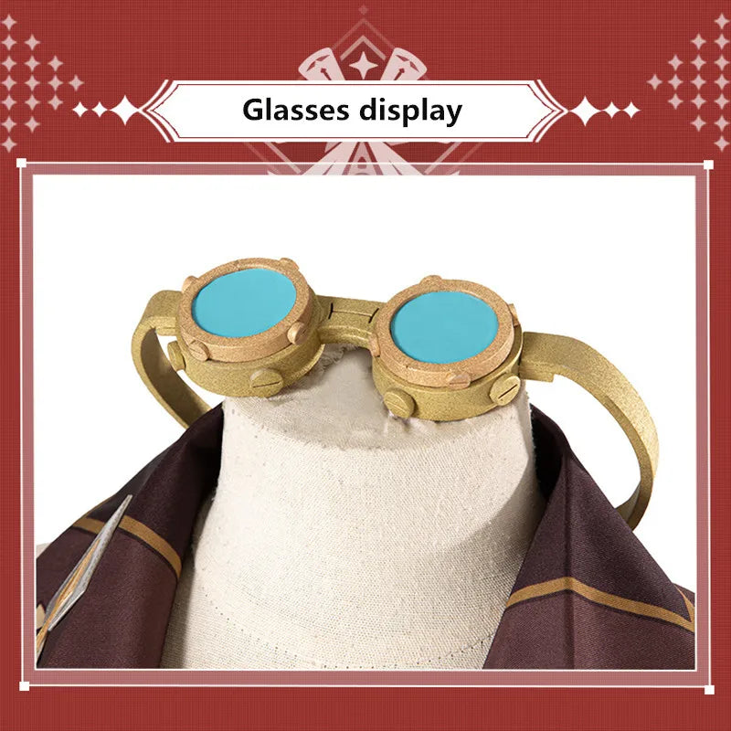 Game Genshin Impact Bennett Cosplay Costume Suit Men Uniform Halloween Costumes Top Pants Glasses Outfits Accessories