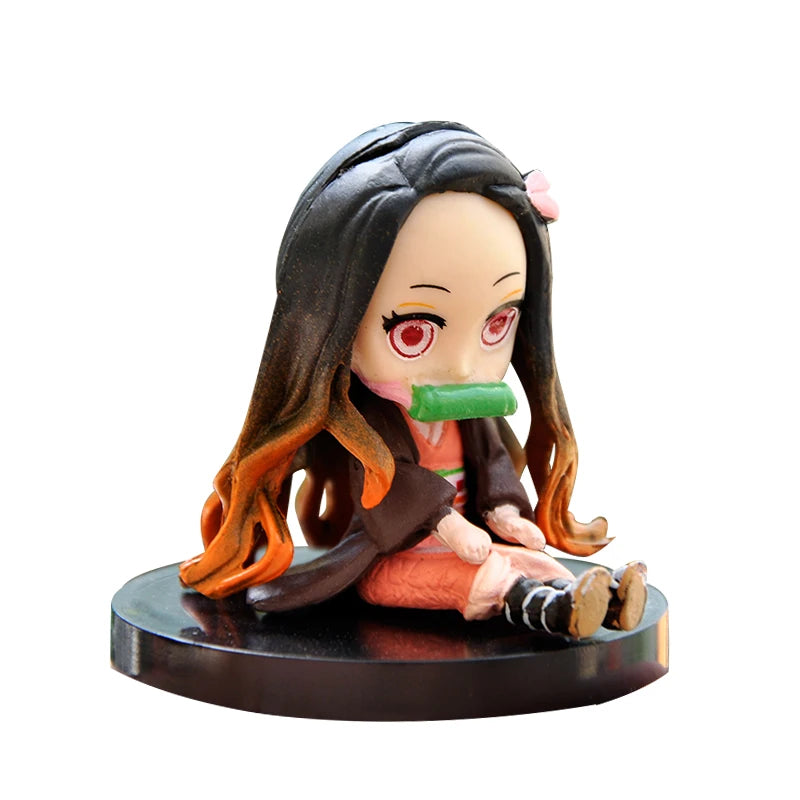 Anime 6pcs Demon Slayer Figure 7cm Kimetsu No Yaiba Figure Q Posket Kamado Tanjirou Kamado Nezuko Agatsuma Figure Toys