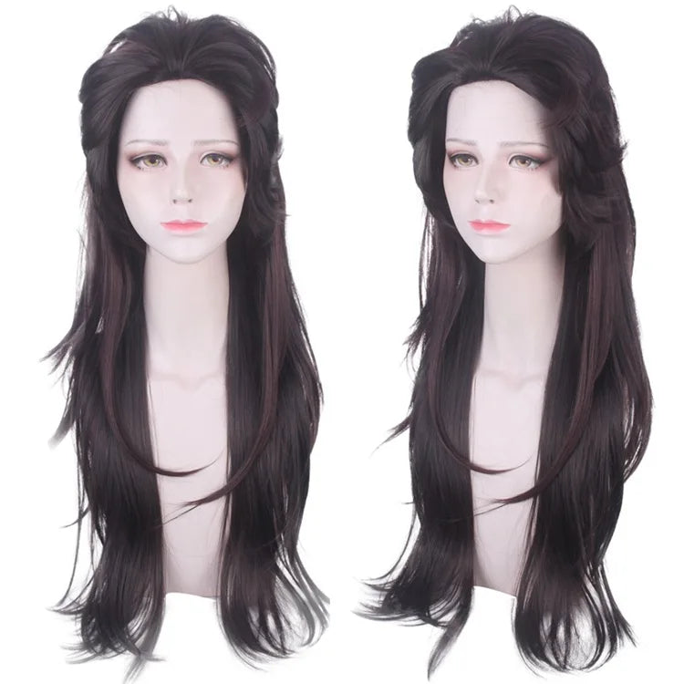 Anime 70CM Kamado Tanjiro Cosplay Sexual Turn Gradual Red Brown Turn Upturned Long Hair Role
