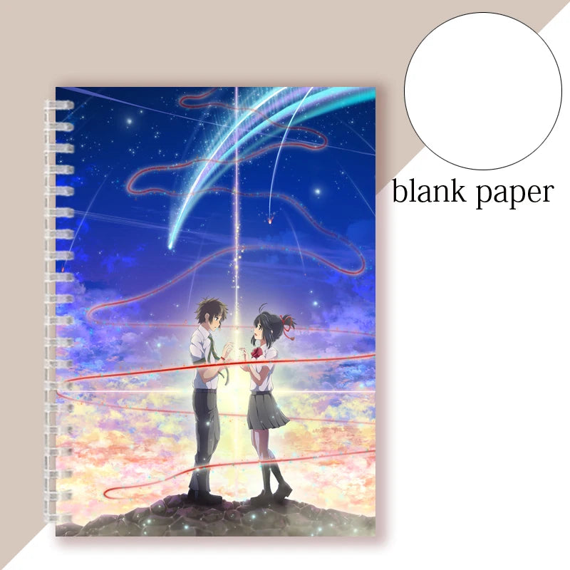 Anime Your Name 2 Movie Manga Spiral Ring Notebook Poster Andrew Kimi No Na Wa Prints Love Silk Writing Pad Note Book Journal