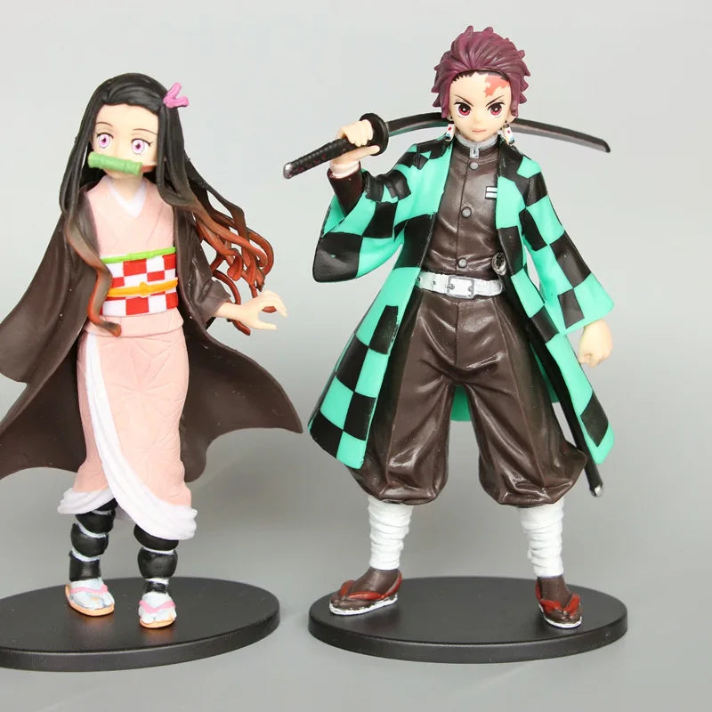 Anime 6pcs Demon Slayer Figure 7cm Kimetsu No Yaiba Figure Q Posket Kamado Tanjirou Kamado Nezuko Agatsuma Figure Toys