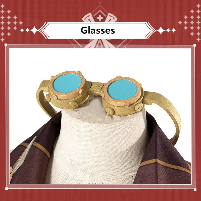 Game Genshin Impact Bennett Cosplay Costume Suit Men Uniform Halloween Costumes Top Pants Glasses Outfits Accessories