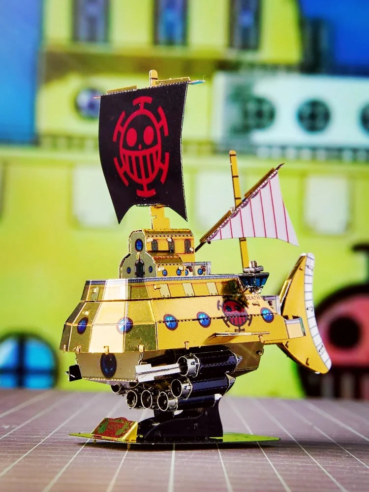 Diving ship skull sail full metal DIY creative assembling model 3D three-dimensional jigsaw puzzle Japanese manga toys