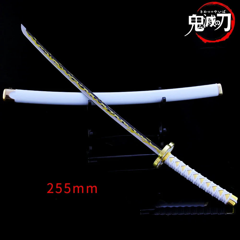 Demon Slayer Sword 25cm Agatsuma Zenitsu Nichirin Blade Alloy Katana Sword Japanese Anime Weapon Model Gift Toys for Children