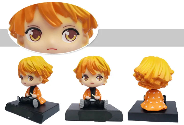 Anime Demon Slayer Car Decoration Tanjirou Nezuko Zenitsu Inosuke Action Figure Auto Interior Dashboard Ornament Accessories Toy
