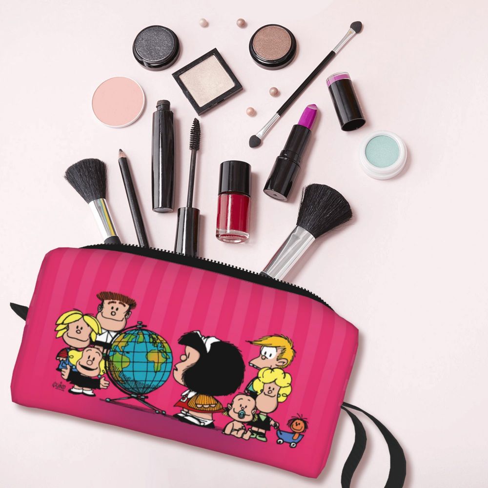 Custom Humor Manga Mafalda Travel Toiletry Bag Women Quino Argentina Cosmetic Makeup Bag Beauty Storage Bags Dopp Kit Box Case