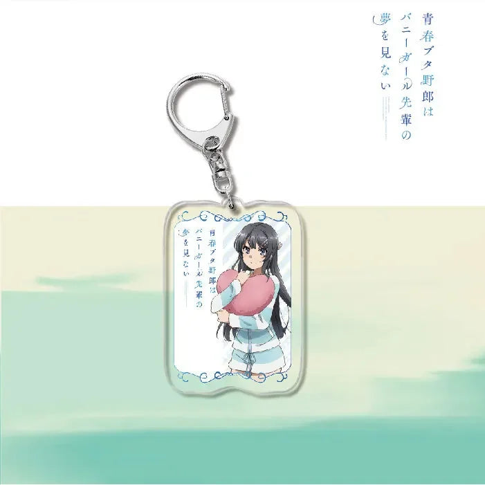 Anime Rascal Does Not Dream of Bunny Girl Keychain Cartoon Figure Senpai Sakurajima Mai Acrylic Pendant Keyring