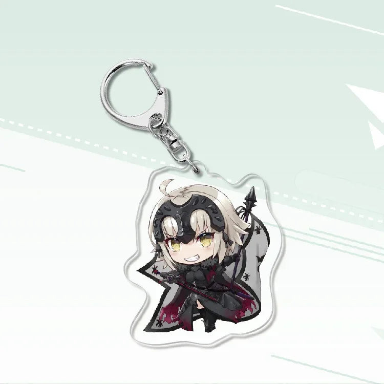 Fate Keychain Man Key Chain Acrylic Women Key Holder Couples Keyring Anime Key Ring Cartoon Pendant Funny Brelok Grand Order