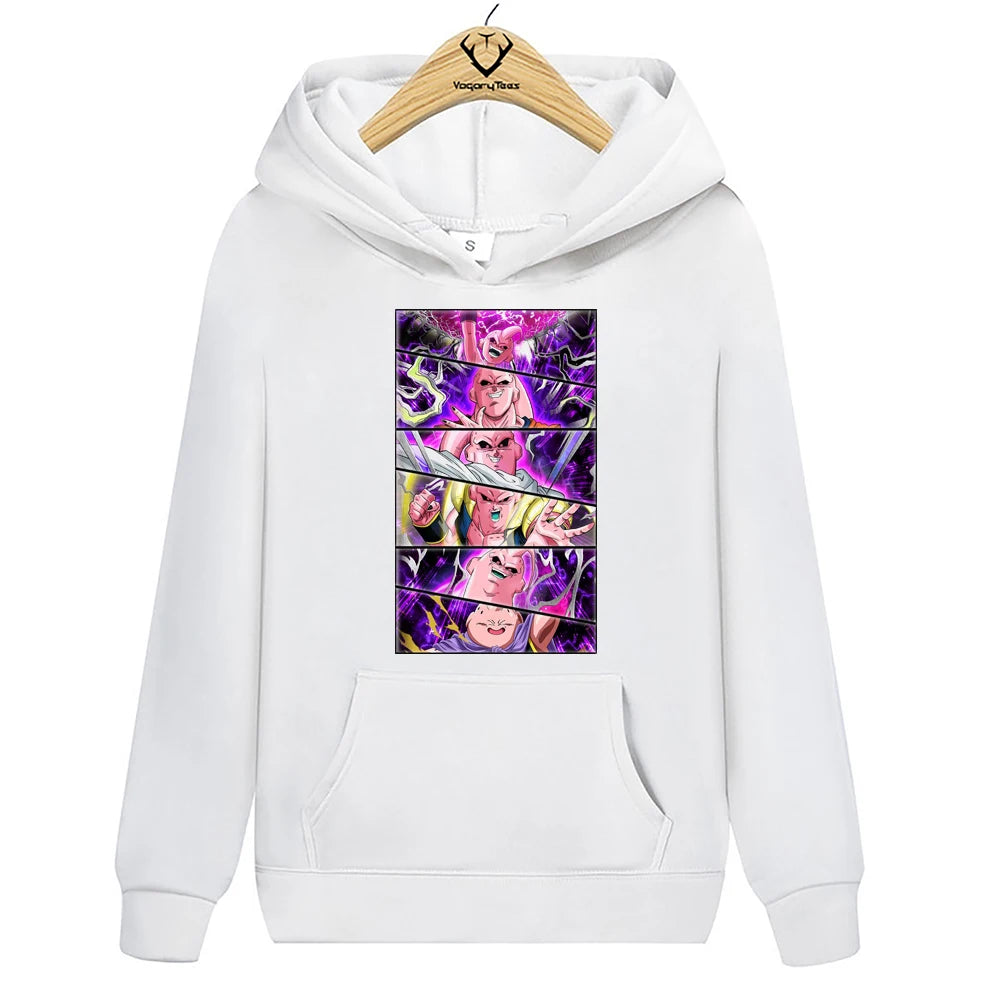 Funny Creative Japan Anime Z MAJIN BUU Eyes Cartoon Hoodies Pop Printed Tops punk Hip Hop unisex Streetwear Khaki Hoodies