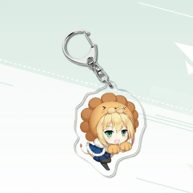 Fate Keychain Man Key Chain Acrylic Women Key Holder Couples Keyring Anime Key Ring Cartoon Pendant Funny Brelok Grand Order