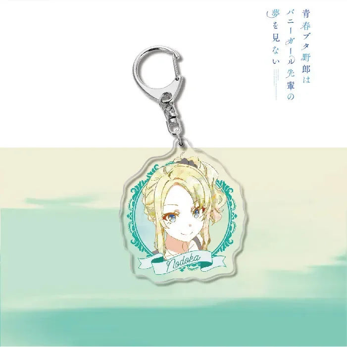 Anime Rascal Does Not Dream of Bunny Girl Keychain Cartoon Figure Senpai Sakurajima Mai Acrylic Pendant Keyring