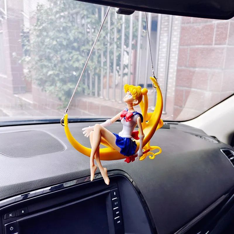 Car Pendant Cute Anime Swing Sailor Moon Hanging Auto Interior Rearview Mirror Beautiful girl Decoration Accessories Girls Gifts