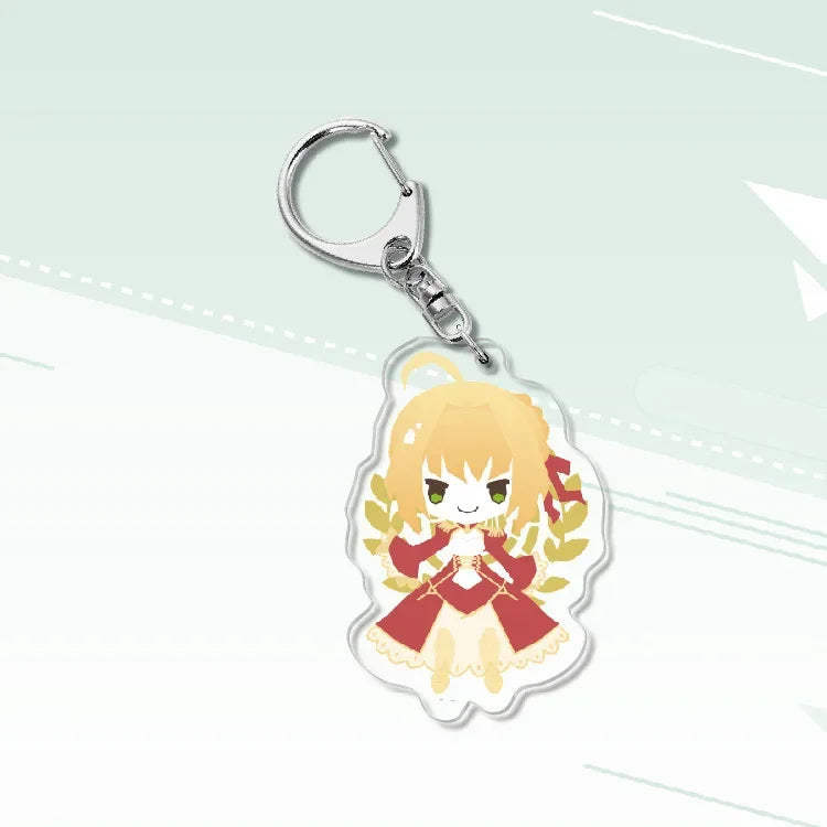 Fate Keychain Man Key Chain Acrylic Women Key Holder Couples Keyring Anime Key Ring Cartoon Pendant Funny Brelok Grand Order