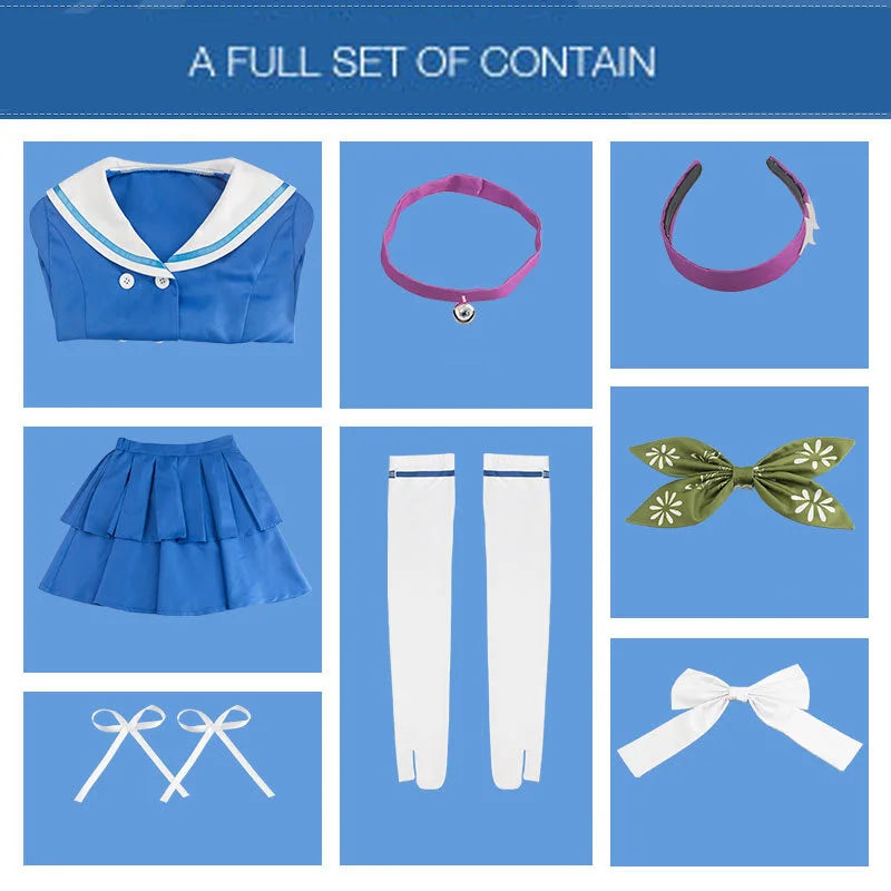 Aboutcos Anime Danganronpa V3: Killing Harmony Tenko Chabashira Cosplay Costume School Uniform Dress Suit Halloween Costume