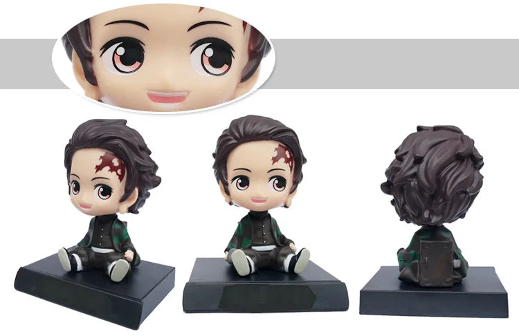 Anime Demon Slayer Car Decoration Tanjirou Nezuko Zenitsu Inosuke Action Figure Auto Interior Dashboard Ornament Accessories Toy