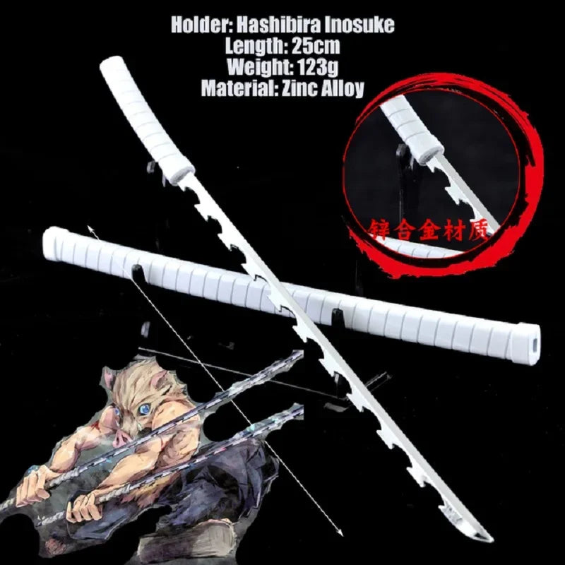 Demon Slayer Sword 25cm Agatsuma Zenitsu Nichirin Blade Alloy Katana Sword Japanese Anime Weapon Model Gift Toys for Children
