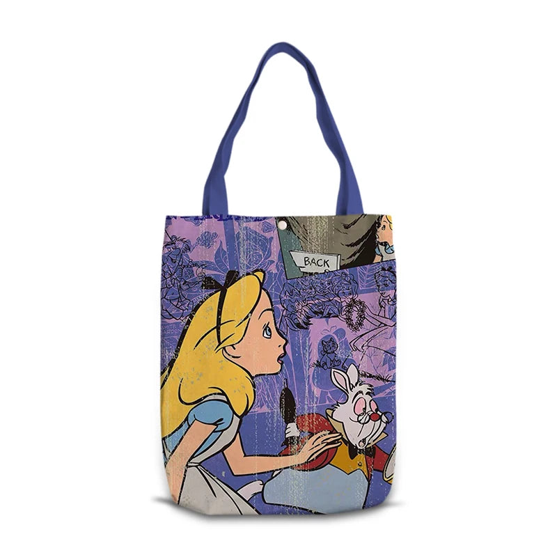 Disney Alice in Wonderland M0041 Anime Shoulder Bags Cartoon Customized Shopping Bag Casual Tote Storage Handbag Gift