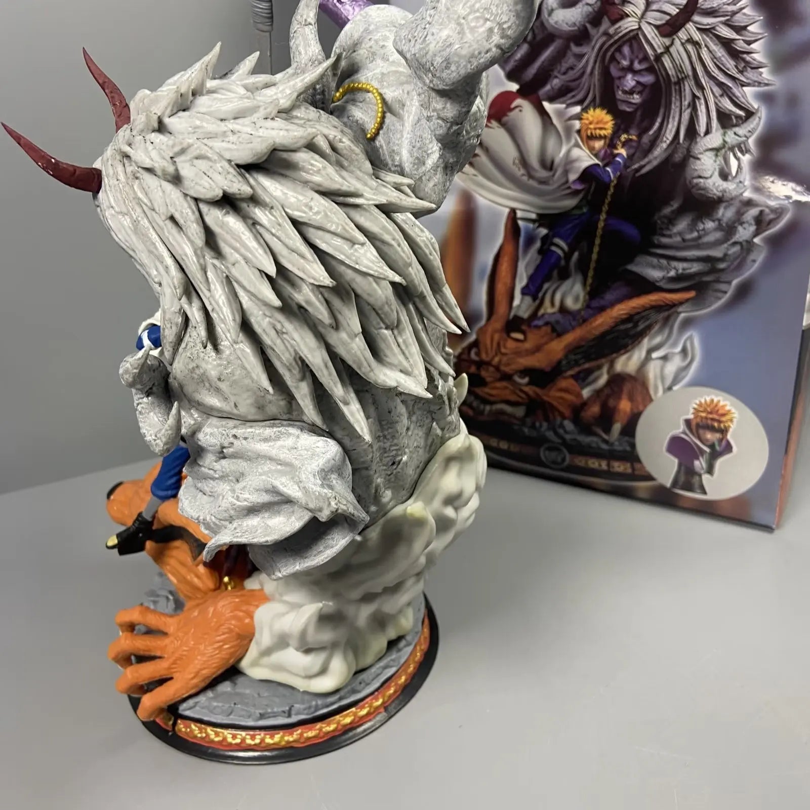 Naruto 28cm 4th Hokage Namikaze Minato Figure Sikifuujin Kurama Fight Model Doll Anime Ornaments Toys Collect Gifts