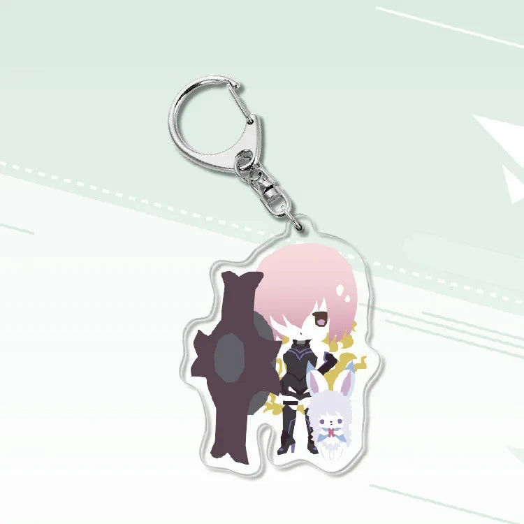 Fate Keychain Man Key Chain Acrylic Women Key Holder Couples Keyring Anime Key Ring Cartoon Pendant Funny Brelok Grand Order