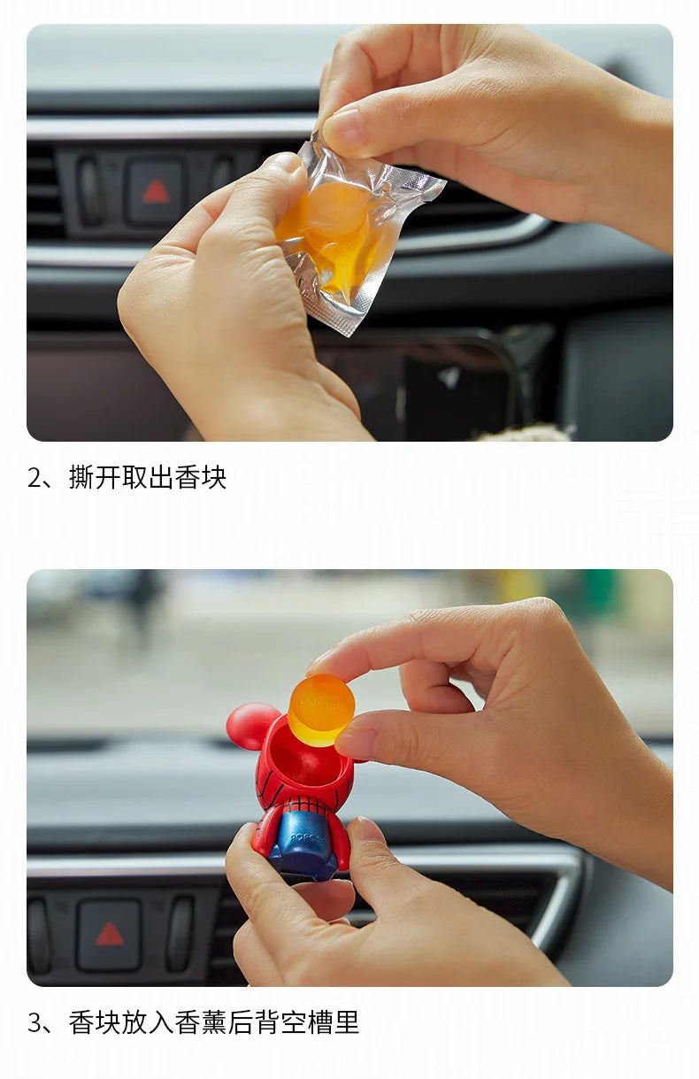 Disney Anime Marvel Movie Figure Iron Man Captain America Model Car Air Freshener Ornament Auto Vent Perfume Decor Accessories