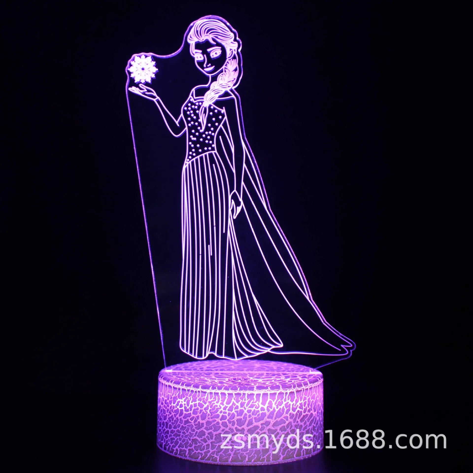 Disney Anime Frozen Series Princess Elsa 3D Night Light Creative Colorful Remote Control 3DLED Girl Gift Table Light Room Decor