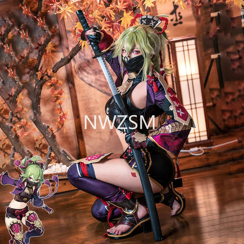 Game Genshin Impact Cosplay Kuki Shinobu Costume Cosplay Genshin Impact Costume Halloween