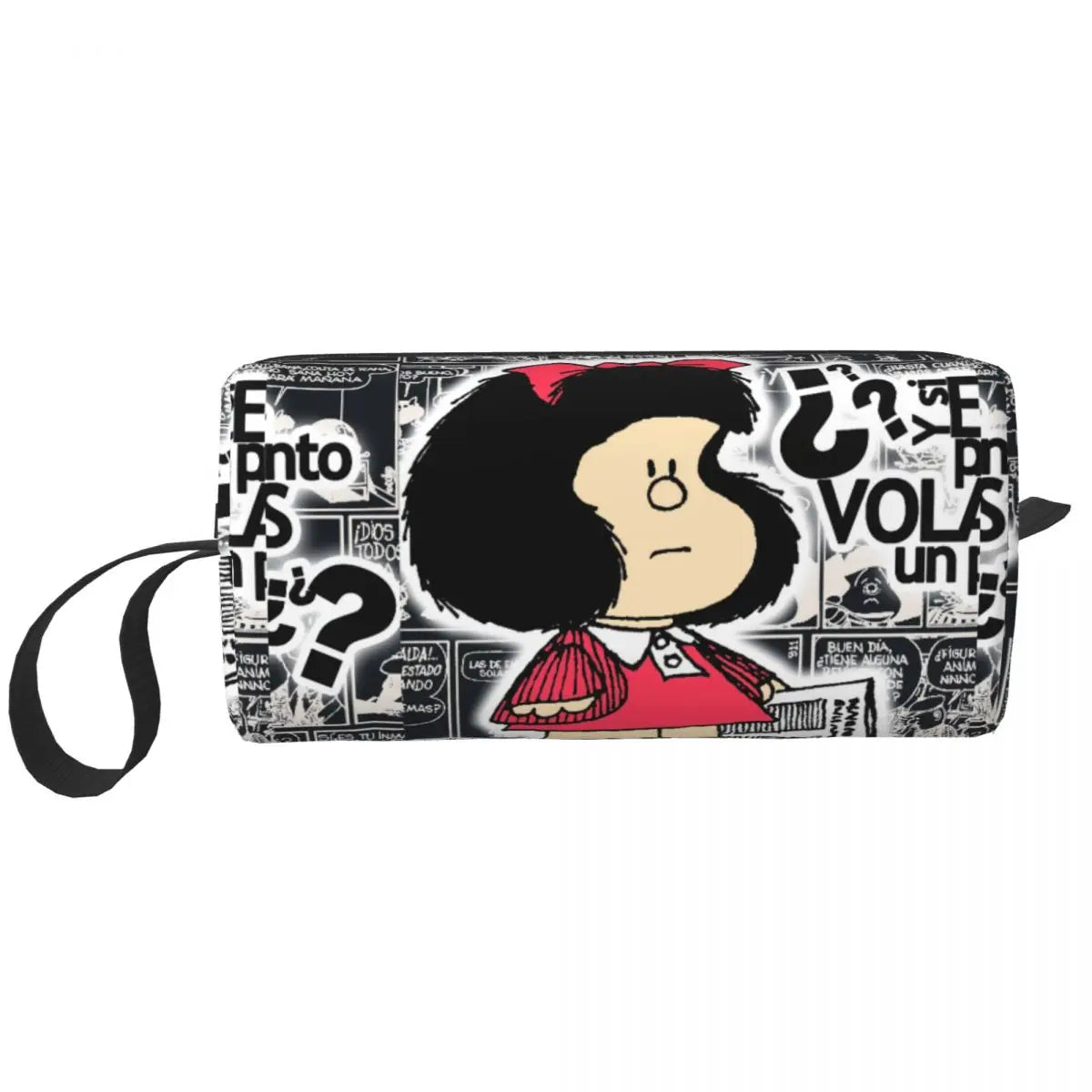 Custom Humor Manga Mafalda Travel Toiletry Bag Women Quino Argentina Cosmetic Makeup Bag Beauty Storage Bags Dopp Kit Box Case