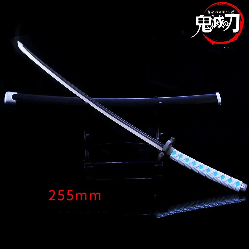 Demon Slayer Sword 25cm Agatsuma Zenitsu Nichirin Blade Alloy Katana Sword Japanese Anime Weapon Model Gift Toys for Children