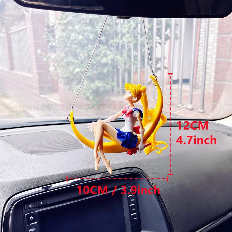 Car Pendant Cute Anime Swing Sailor Moon Hanging Auto Interior Rearview Mirror Beautiful girl Decoration Accessories Girls Gifts