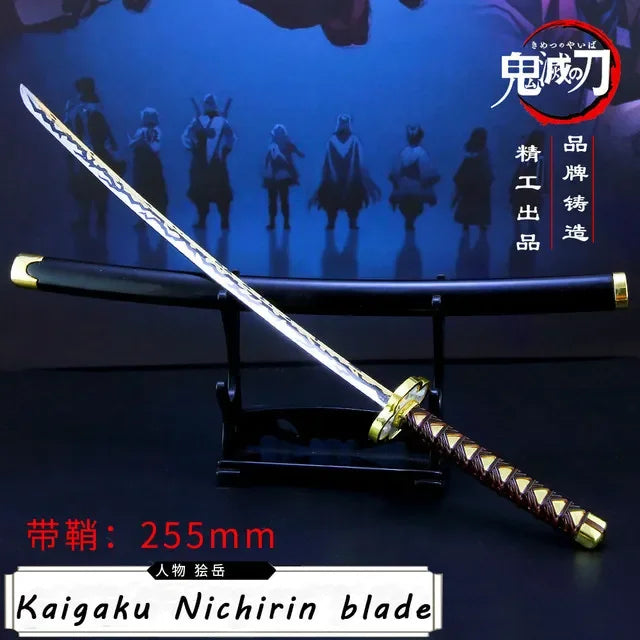 Demon Slayer Sword 25cm Agatsuma Zenitsu Nichirin Blade Alloy Katana Sword Japanese Anime Weapon Model Gift Toys for Children