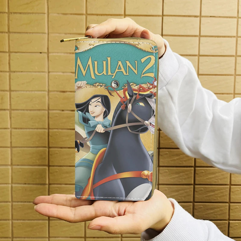 Disney Mulan 33071 Anime Wallet Cartoon Wallets Zipper Coin Bag Casual Purses Card Unisex Gift